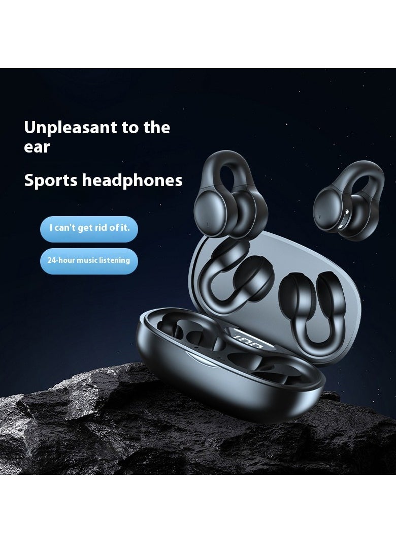 Healife Wireless Sports Bluetooth Earbuds, Over-Ear Waterproof & Sweatproof, Long Battery Life with LED Display, Noise Cancelling HD Sound（Black）  - Image 4
