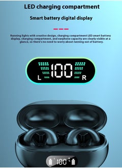 Healife Wireless Sports Bluetooth Earbuds, Over-Ear Waterproof & Sweatproof, Long Battery Life with LED Display, Noise Cancelling HD Sound（Black）  - Image 3