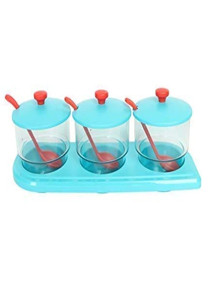 SHREESHANN 3 in 1 Pickle Spice Jar Set for Dining Table/Kitchen | Multipurpose Festival Stand Spice Container Masala Rack Mukhwas Container Condiment Set Pickle Jar - Image 3