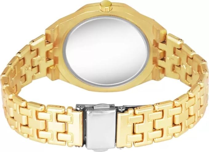 SWADESI STUFF Metallic Multi Dial Multi Case Multi Belt Analogue Watches For Men (Gold) - Image 2