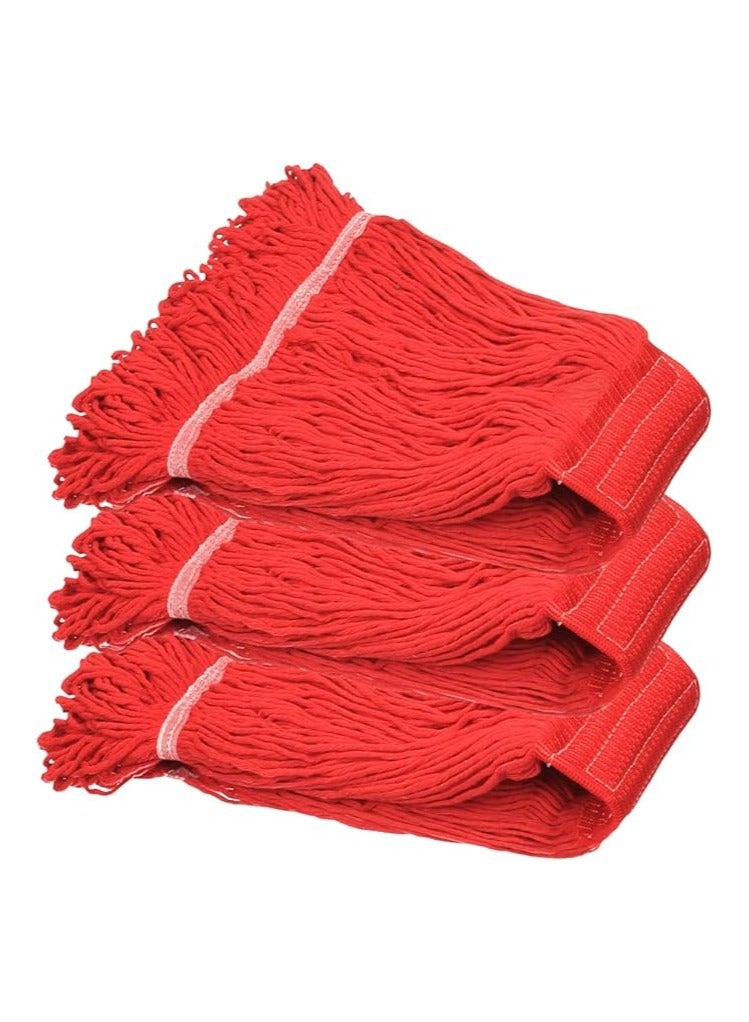VINSTAR Mop Head Replacement,Commercial Mop Heads,Cotton Washable Industrial Mop Head,6 Inch Heavy Duty Mop Heads,Wet Industrial Cleaning Mop Head for Home,Industrial and Commercial Use Clean（RED 3 - Image 1