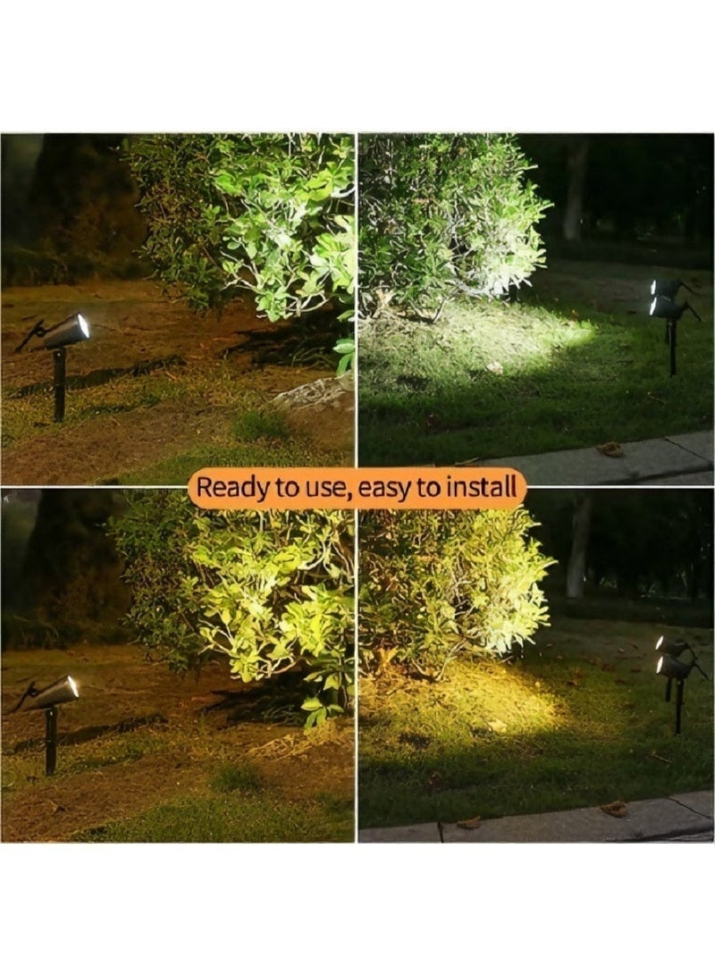 مصباحات منظرية شمسية 9LED، فوهات ضوء شمسية خارجية، مصابيح فناء، مصابيح حديقة، ضوء أبيض، علبة من 2 قطع - Image 4