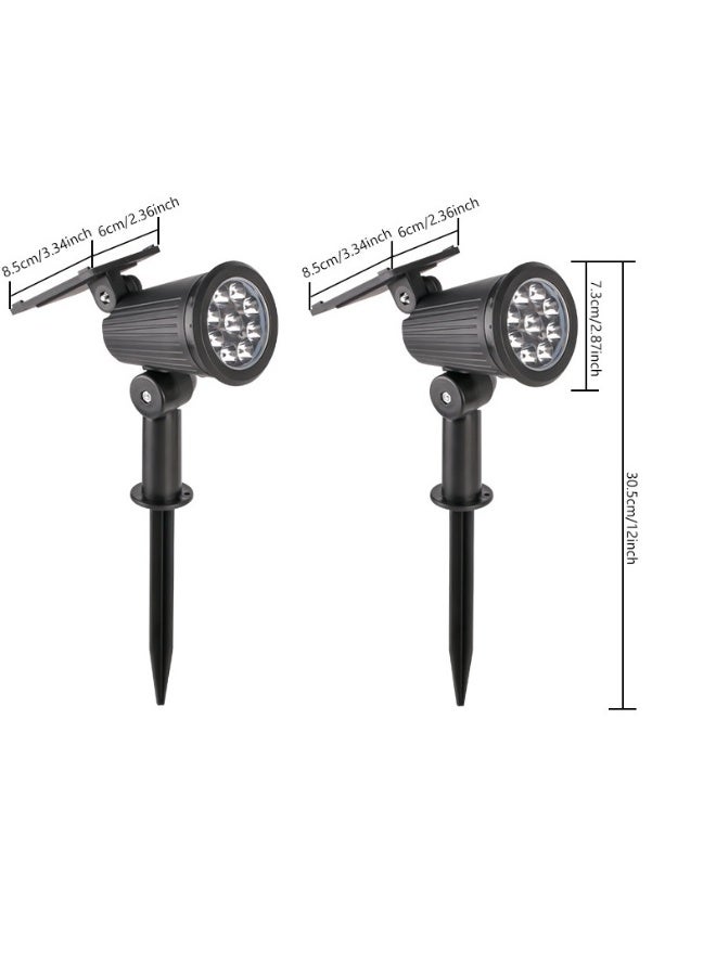 مصباحات منظرية شمسية 9LED، فوهات ضوء شمسية خارجية، مصابيح فناء، مصابيح حديقة، ضوء أبيض، علبة من 2 قطع - Image 5