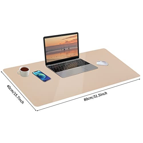 Bloss Leather Desk Pad, Mouse Pad, Non-Slip Desk Protector Mat, Leather Desk Blotter, Computer Desk Pad, Waterproof Desk Mat for Office Home Decor - Beige (31.5×15.7 Inches) - Image 4