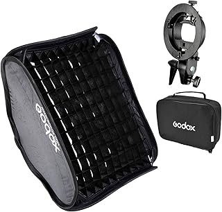 Godox GODOX Godox S Type Bracket Bowens Holder S Mount Holder with Foldable 60x60cm /24x24 inches Softbox and Honeycomb Grid - Image 1
