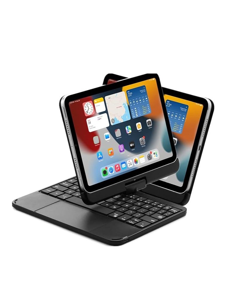 Magnetic Keyboard Case for iPad Mini 6-2021, 360-Degree Swivel Cover with Touchpad, 8.3-Color Backlit Keyboard for iPad Mini 6-7 Gen - Image 1