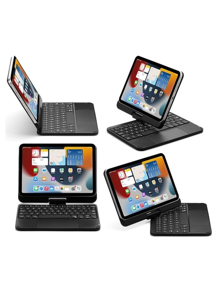 Magnetic Keyboard Case for iPad Mini 6-2021, 360-Degree Swivel Cover with Touchpad, 8.3-Color Backlit Keyboard for iPad Mini 6-7 Gen - Image 5