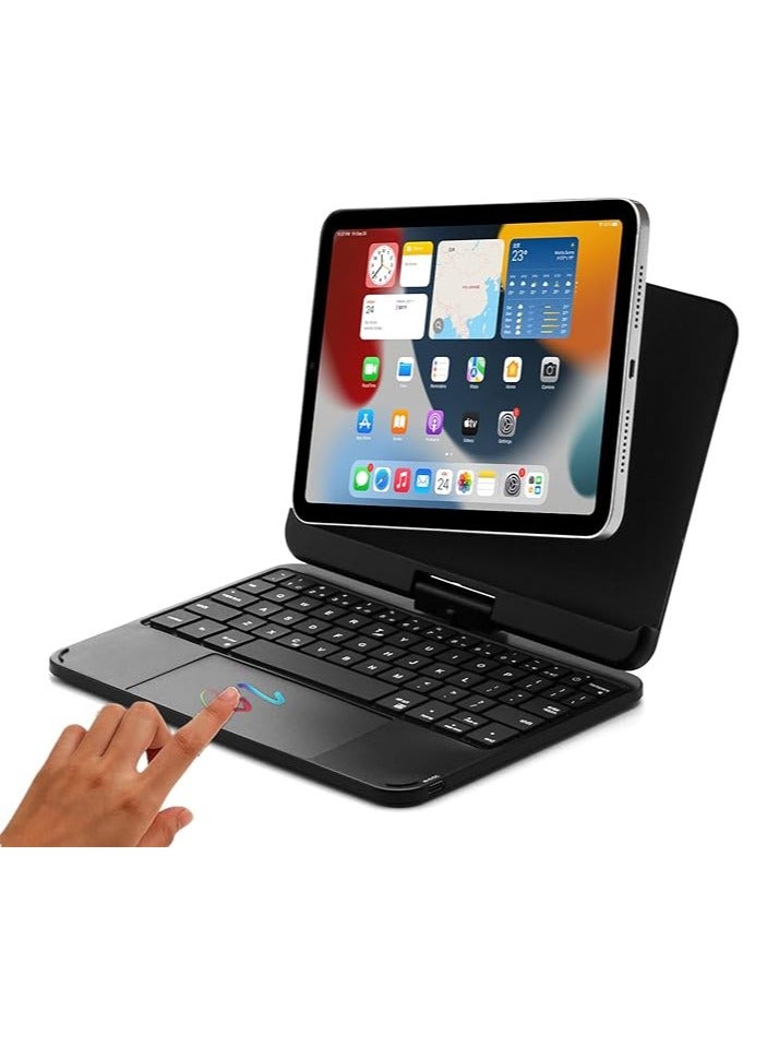 Magnetic Keyboard Case for iPad Mini 6-2021, 360-Degree Swivel Cover with Touchpad, 8.3-Color Backlit Keyboard for iPad Mini 6-7 Gen - Image 2