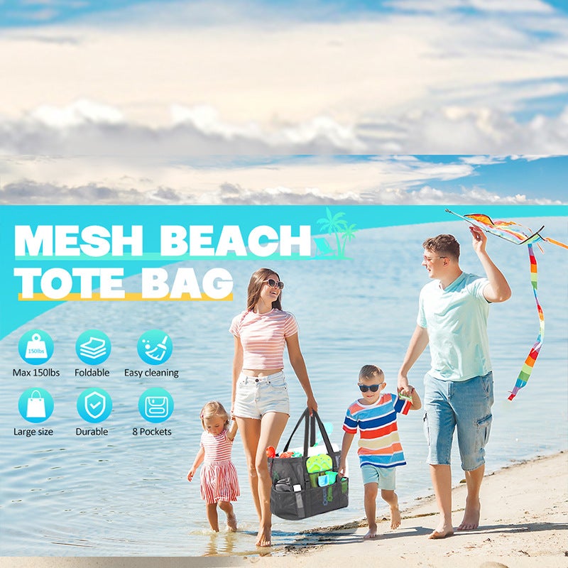 Multifunctional Mesh Beach Bag - Image 3