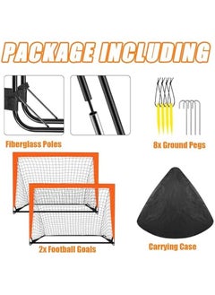 TRASSLE Folding Football Goals, 2x Portable Soccer Goals Set, Foldable Football Net for Kids with Carry Case, 120x90CM, 2 Pack Set  - Image 5