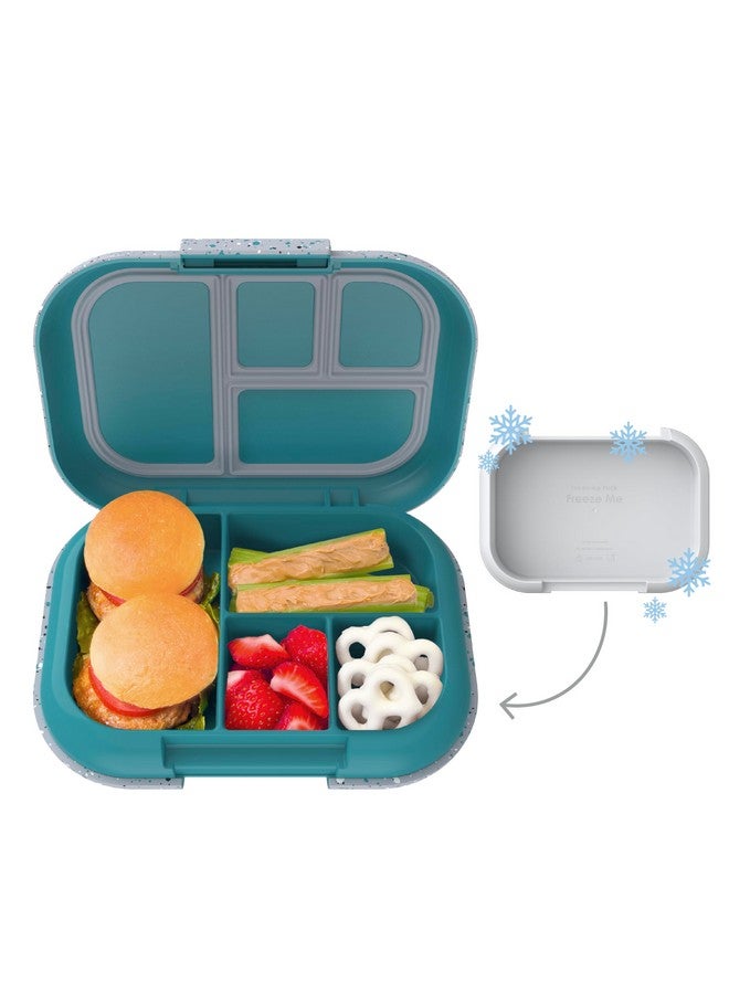 Bentgo Bentgo Kids Chill Leak-Proof Lunch Box - Included Reusable Ice Pack Keeps Food Cold; 4-Compt. Bento Box; Microwave/Dishwasher Safe; 2 Year Manufacturer's Warranty (Confetti Edition - Truly Teal)  - Image 1