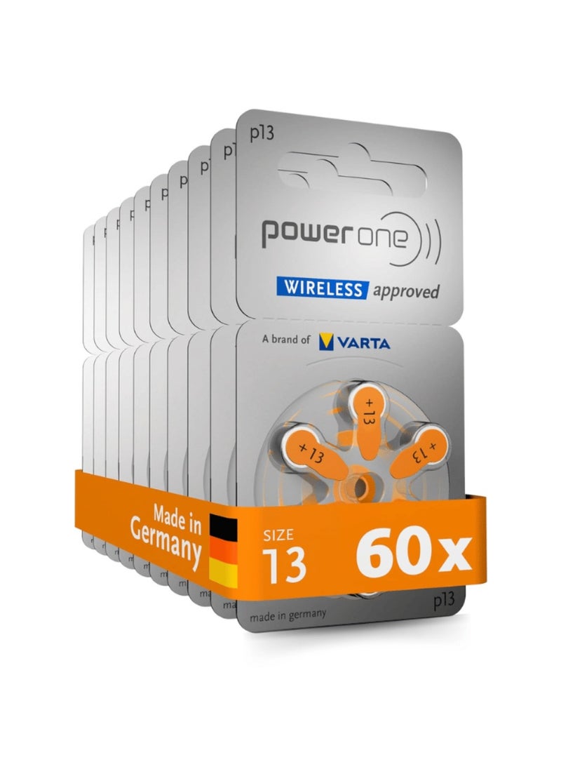 PowerOne - Powerone Wireless Approved (Size 13) Hearing Aid 1.45V Batteries - 60 Pieces - Image 1