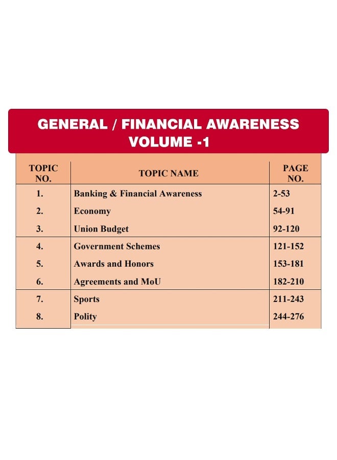 General/Financial Awareness (Vol 1) Topicwise Notes for All Banking Related Exams | A Complete Preparation Book for All Your Banking Exams with Solved MCQs | IBPS Clerk, IBPS PO, SBI PO, SBI Clerk, RBI and Other Banking Exams  - Image 3