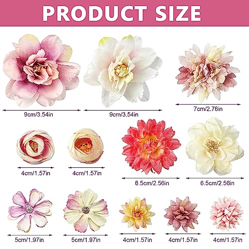 PALAY® 21pcs Bohemian Floral Hair Clip for Women Girls, Assorted Chiffon Bridal Hair Clip, Floral Hair Clip Bridal Hair Accessories for Wedding Party Photography - Image 2