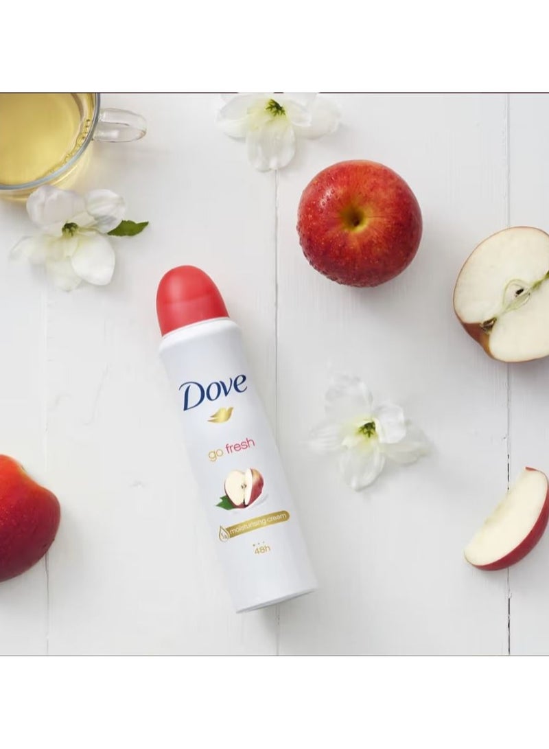 دوف مزيل عرق بخاخ دوف جو فريش كريم مرطب برائحة التفاح والشاي الأبيض 250 مل - Image 2