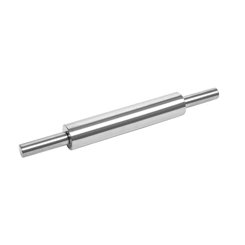 BERGFBV 17-Inch Stainless Steel Rolling Pin for Baking - Heavy Duty Metal Dough Roller with Non-Slip Handles for Pizza, Chapati, Cookies & Pastry - Dishwasher Safe - Image 1