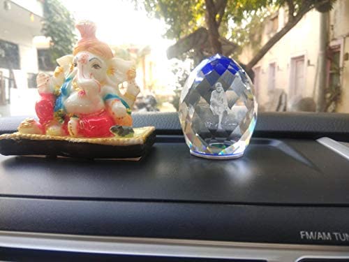 SHINDE EXPORTS shirdi sai Baba Idol for car Dashboard/Crystal Statue 2.5 inches (Blue) - Image 2