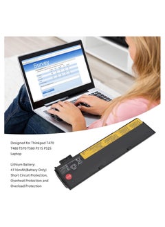 Zexen Zexen Laptop Battery Replacement for Thinkpad T470 T480 T570 T580 P51S P52S Laptop 4116mah Lithium Battery Easy Installation Battery 6 Cell  - Image 3