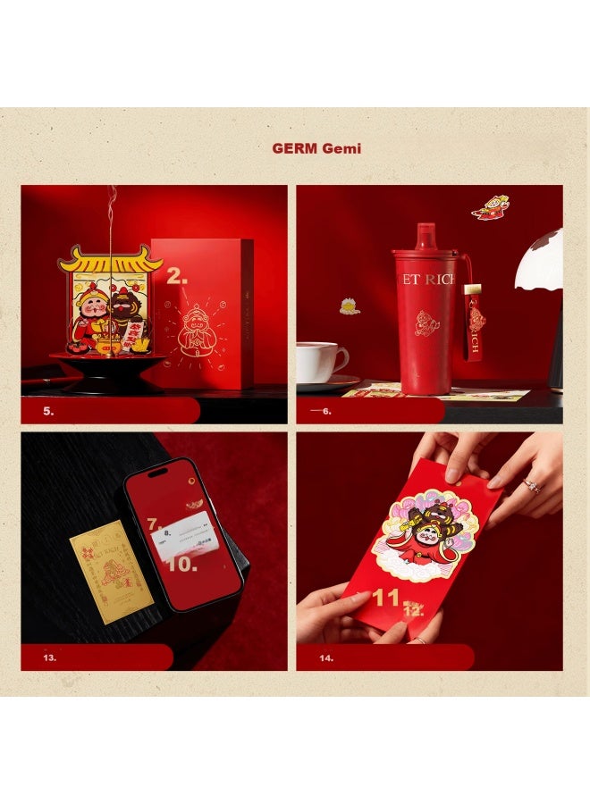 Germ Year Of The Horse New Year Red Insulated Mug Fortune Lucky Business Gift Cup Set Lucky Charm Gift Box - Image 2