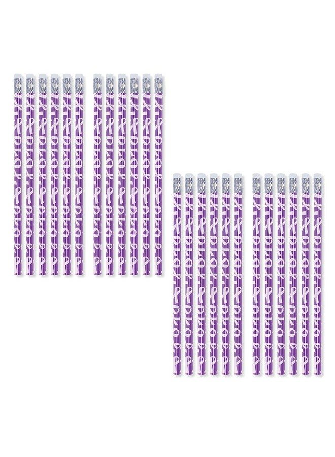 AAkron Awareness Ribbon Pencil - Set Of 24 - Made In Usa (Purple) - Image 1