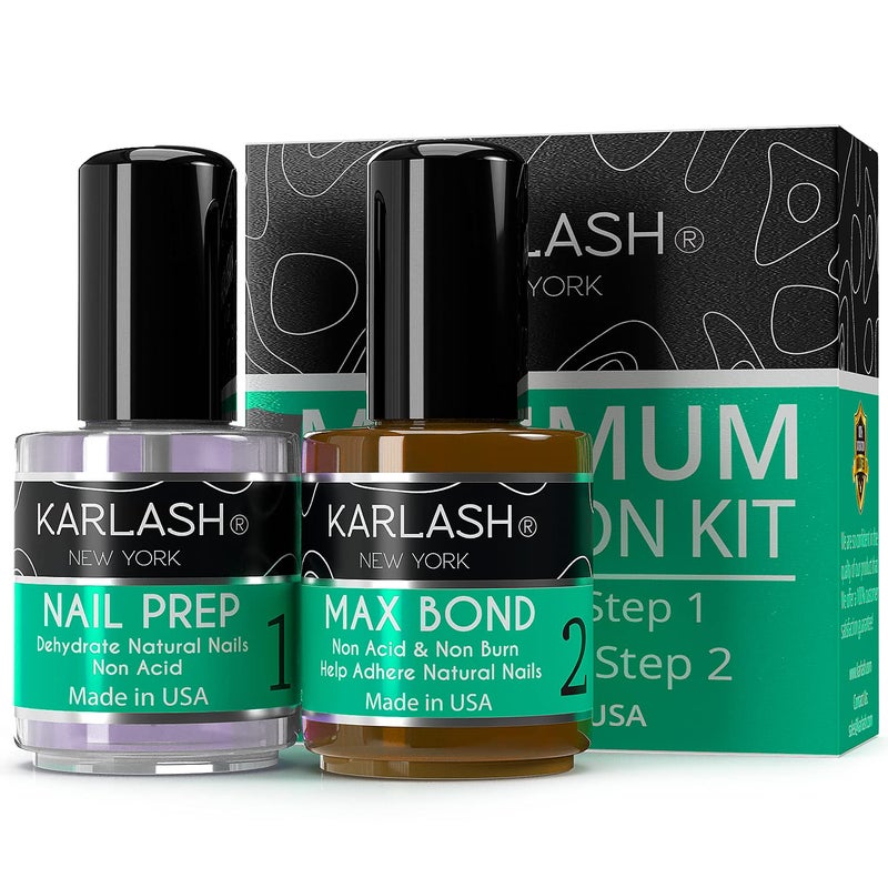 Karlash Professional Made in USA Natural Nail Prep Dehydrate & Acid-Free Bond Primer, Nail Bonding, Superior Bonding Primer for Acrylic Powder and Gel Nail Polish 0.5 oz Kit - Image 1