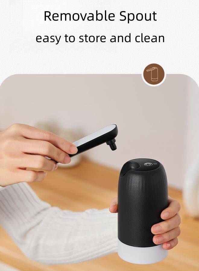 WAOKN Rechargeable Cordless Electric Gallon Bottled Drinking Water Pump Water Dispenser Switch, Automatic Electric Drinking Water Portable Button Pump for Kitchen, Home Office and Outdoor Camping - Image 2