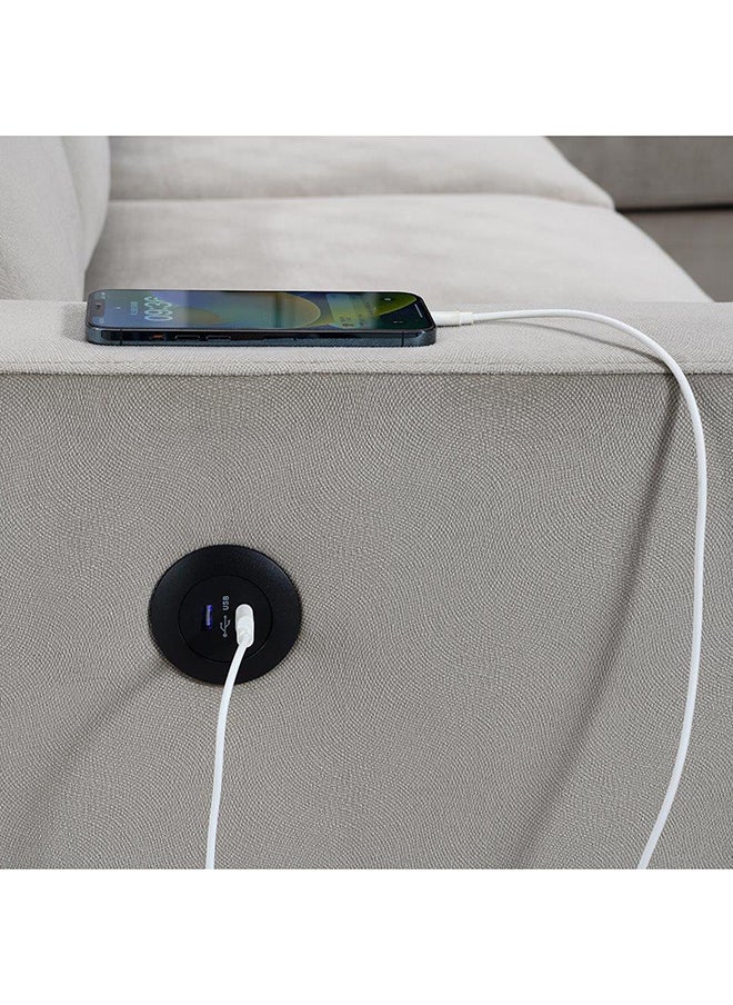 Home Box طقم أرائك قماشية زاوية قابلة للعكس مكون من قطعتين من Urbandale مع حاملات أكواب منسدلة ومنفذ USB 87 × 87.5 × 194 سم  - Image 2