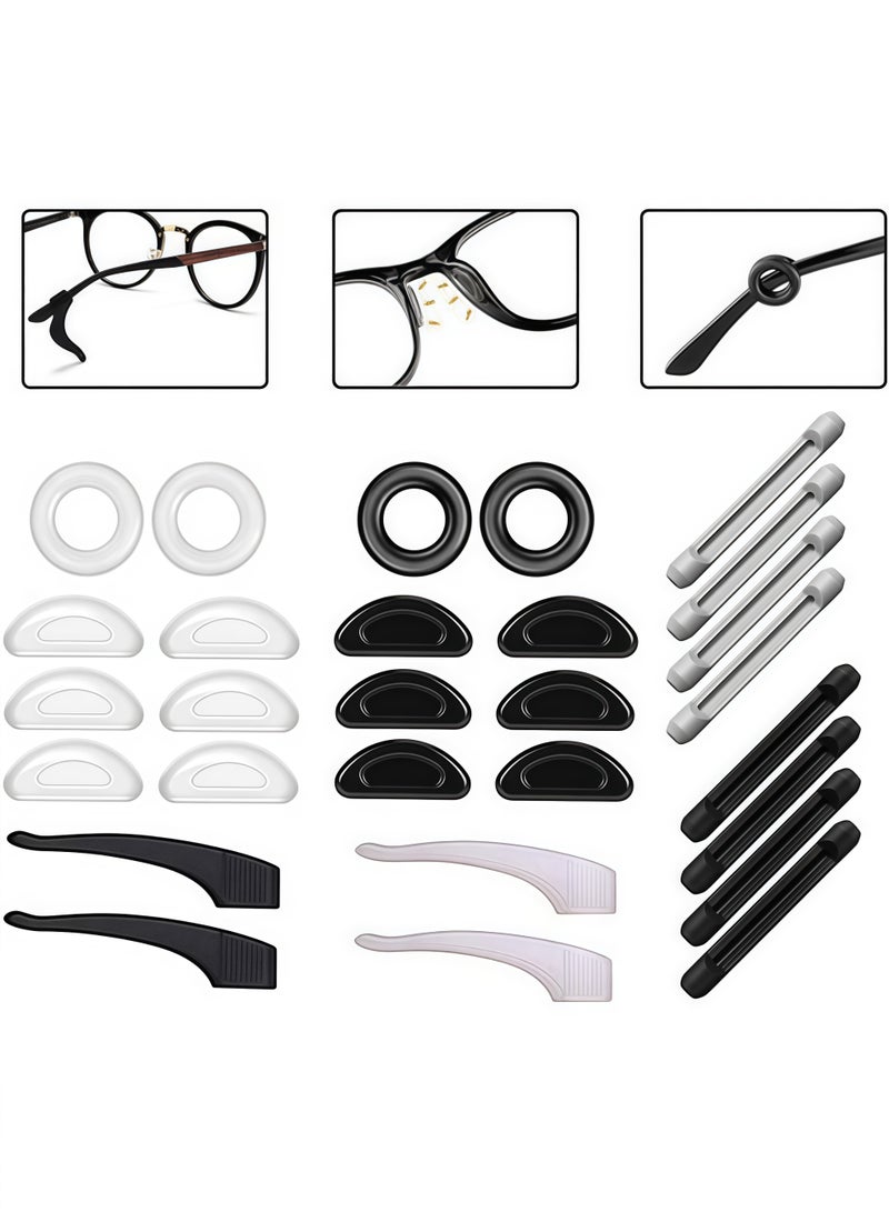 Ear Clip Holder for Glasses Nose Pad Silicone Anti-Slip Glasses Glasses Temple Tip Sleeve Holder Extender for Adult And Children Glasses Sunglasses, 14 Pairs - Image 1