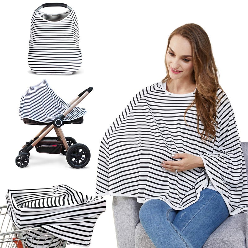 LUCINE Baby Nursing Cover & Nursing Poncho - Multi Use Cover for Baby Car Seat Canopy, Shopping Cart Cover, Stroller Cover, 360° Full Privacy Breastfeeding Coverage, Baby Shower Gifts for Boy&Girl - Image 1