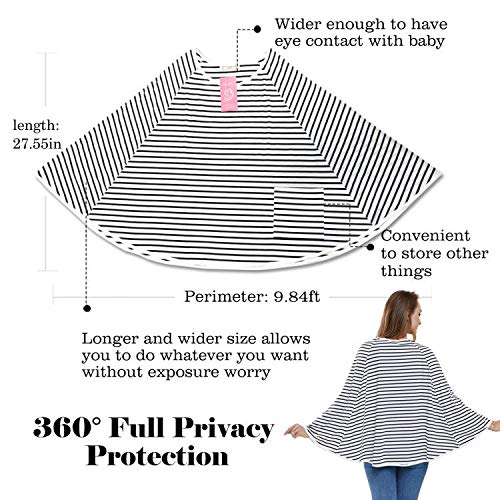 LUCINE Baby Nursing Cover & Nursing Poncho - Multi Use Cover for Baby Car Seat Canopy, Shopping Cart Cover, Stroller Cover, 360° Full Privacy Breastfeeding Coverage, Baby Shower Gifts for Boy&Girl - Image 2
