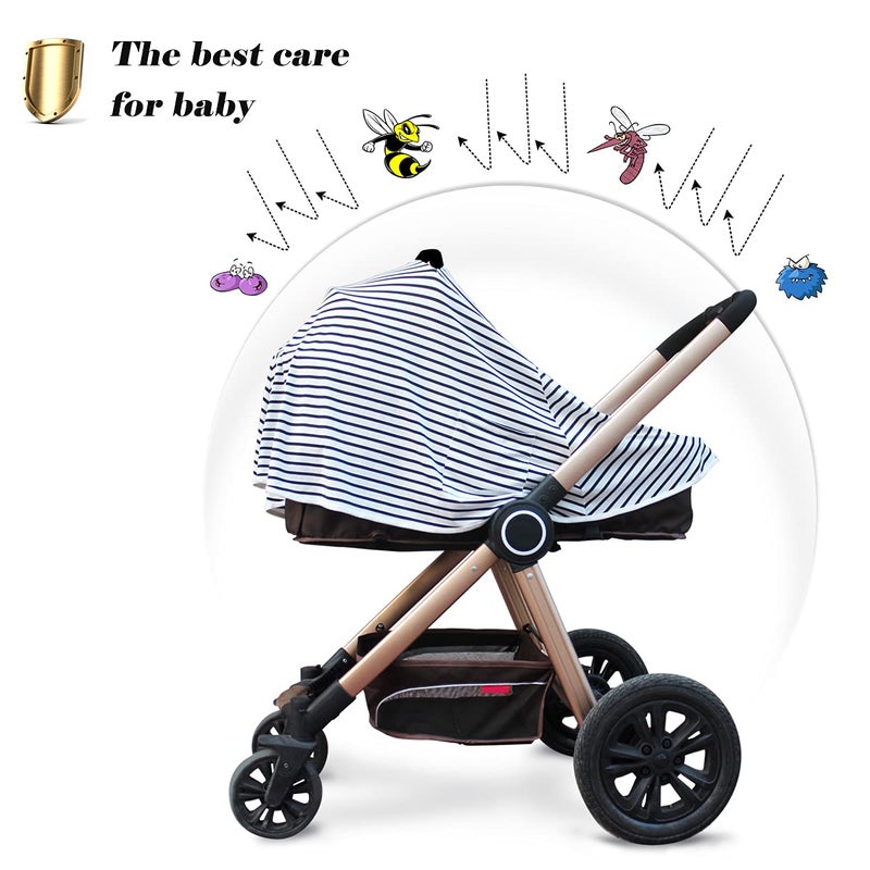 LUCINE Baby Nursing Cover & Nursing Poncho - Multi Use Cover for Baby Car Seat Canopy, Shopping Cart Cover, Stroller Cover, 360° Full Privacy Breastfeeding Coverage, Baby Shower Gifts for Boy&Girl - Image 3
