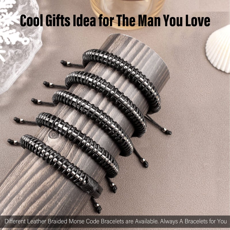 Btysun Valentines Day Gifts for Son, Son Gift Valentines Day Gifts for Him Teens Mens Bracelets Morse Code Bracelet I Love You Gift BirthdayThanksgiving Christmas Jewelry - Image 4