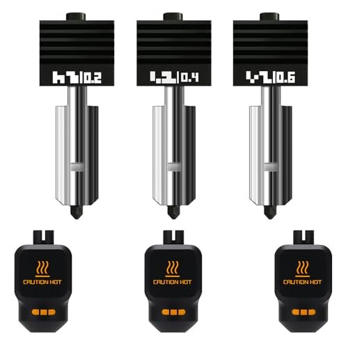 Wefuit 3PK 0.2+0.4+0.6mm P2S Hotend Kit for Bambu Lab P2S/X2D/H2D/H2S/H2C Anti-Clogging & Leak-Proof Design for Bambu Lab P2S Nozzle Hardened Steel Wear-Resistant P2S Extruder Kit for Bambu P2S Combo - Image 1
