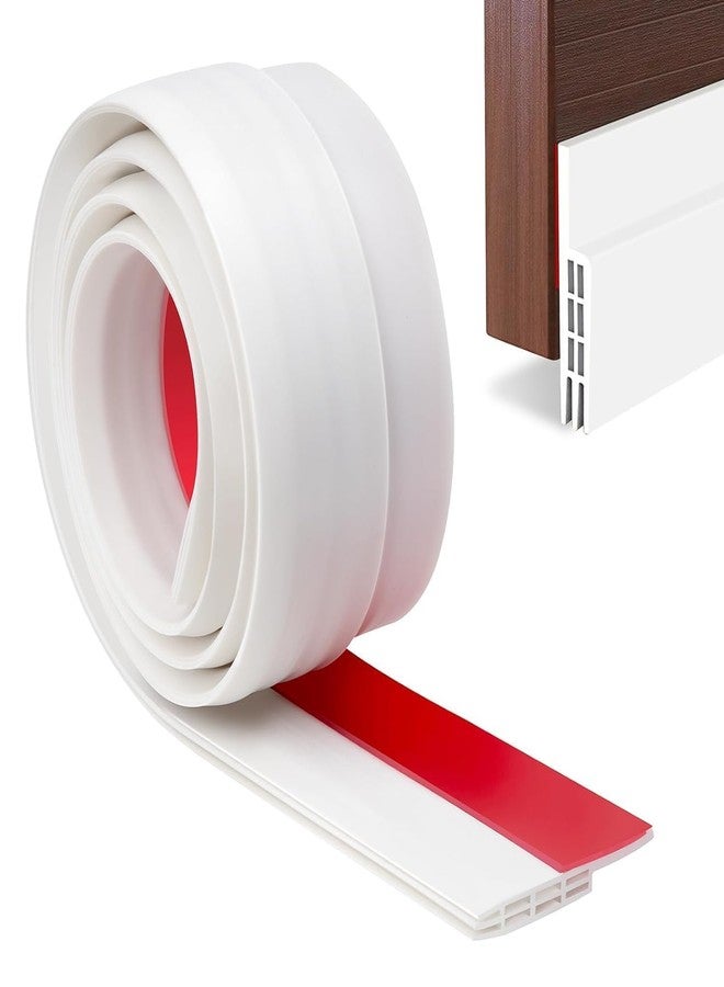 CLICKSY Silicone Self Adhesive Door Bottom Sealing Strip Guard for Home Door Protector for Home from Dust, Insects, Waterproof, Soundproof Door Seal, Door Air Blocker [1m/39inch] (White) - Image 1