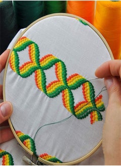 Generic Embroidery Hoops, 5pcs Round Bamboo Cross Stitch Ring Circle Embroidery Hoops Frame Adjustable Cross Stitch Hoops for Embroidery Cross Stitch Craft, 5 Sizes  - Image 3