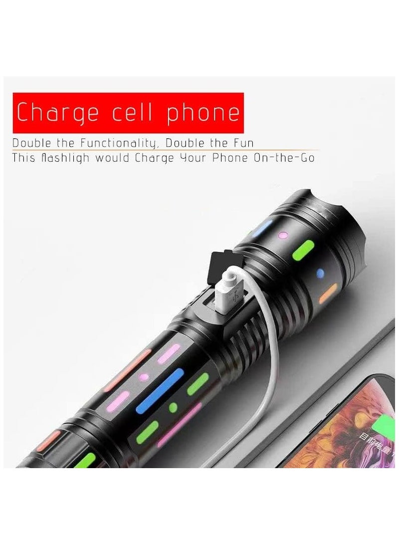 High Powered Rechargeable LED Flashlight with Long-Range Zoom, Fluorescent Body, and Adjustable Focus – Ideal for Hunting, Camping, Fishing, and Search Operations - Image 3