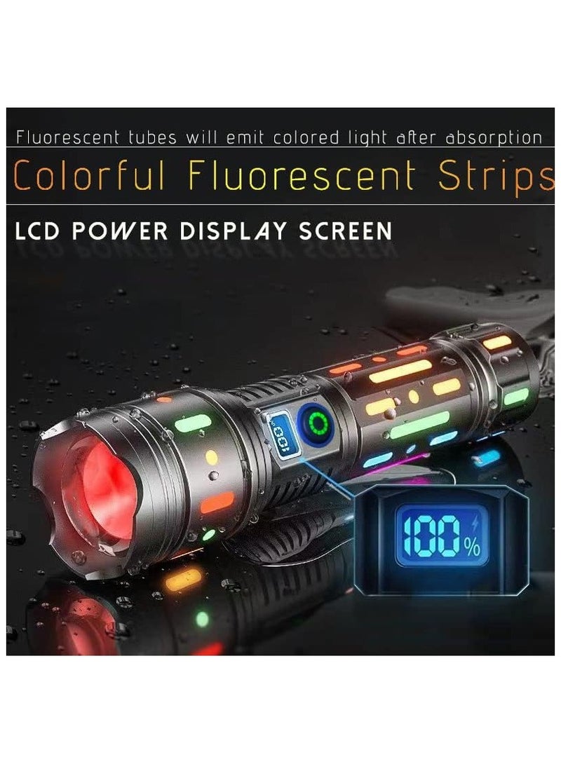 High Powered Rechargeable LED Flashlight with Long-Range Zoom, Fluorescent Body, and Adjustable Focus – Ideal for Hunting, Camping, Fishing, and Search Operations - Image 4