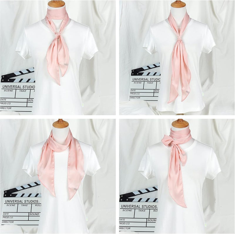 GERINLY Solid Color Long Neckerchief Pure Skinny Scarf Necktie for 50's Costume Party Wedding Cosplay Accessory - Image 1