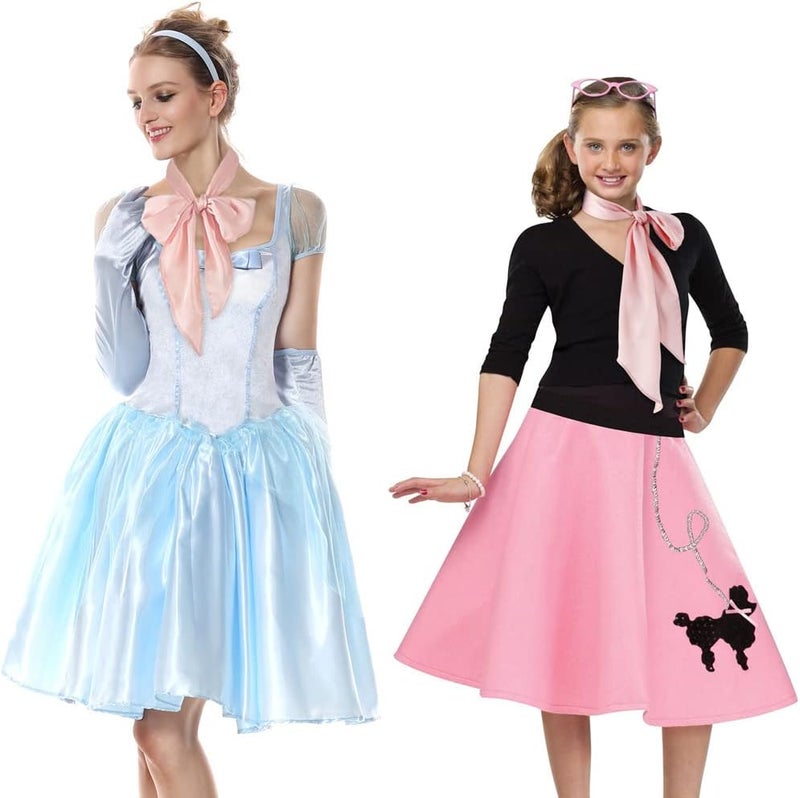 GERINLY Solid Color Long Neckerchief Pure Skinny Scarf Necktie for 50's Costume Party Wedding Cosplay Accessory - Image 4