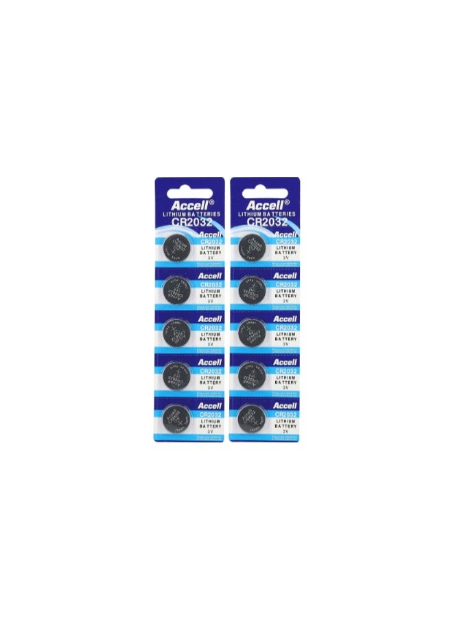 Accell 10pcs Accell CR2032 3V Lithium Coin Cell Battery - Image 1
