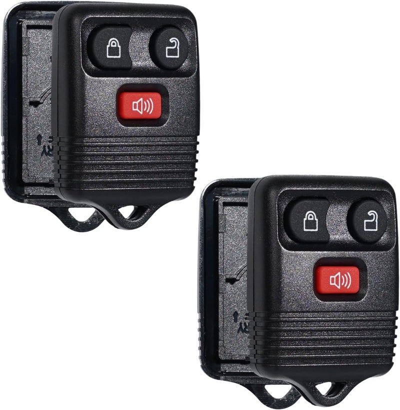 SUPALAND غلاف بديل لجهاز التحكم عن بعد لسيارات Ford F150 F250 F350 Explorer Expedition Ranger Escape Edge E150 Freestar / Lincoln Navigator Mazda، غطاء لوحة مفاتيح 3 أزرار للتحكم في التشغيل عن بعد (مجموعة من 2) - Image 1