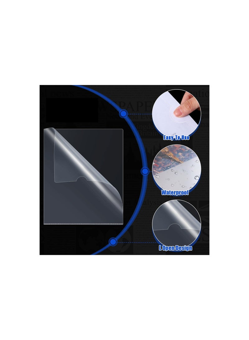 Clear L-Type Transparent Project Sleeves - 60 Pcs Plastic Folders for Office and School, Copy Safe Project Pockets (12 x 8.5 in) - Ideal for Organizing Documents and Projects. - Image 4