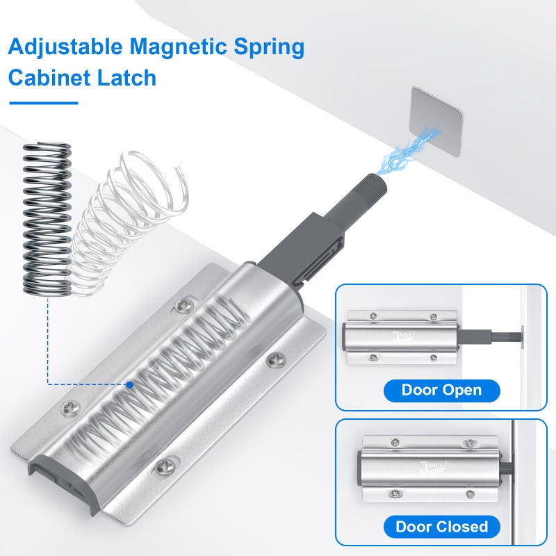 Jiayi Metal Push Latches for Cabinets Jiayi 8 Pack Push to Open Door Latch Heavy Duty Touch Latches Kitchen Door Push Release Latch for Drawer Closure Push Catch Press Out Cabinet Hardware - Image 4