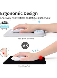 DMG TECH Mouse Pad Wrist Rest Memory Foam Mousepad Ergonomic Wrist Rest Support With Massage Design Non Slip Base Mouse Mat For Computer Gaming Office For Easy Typing Pain Relief  - Image 5