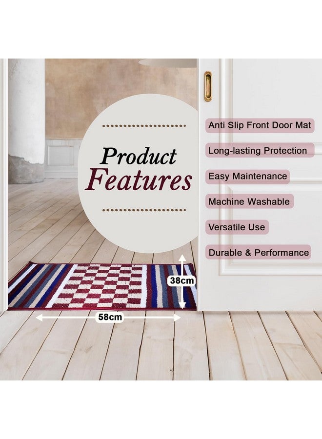Status Contract Anti Slip Front Monsoon Doormat (38x58cm)| Living Room Rug |Polypropylene Floor Mat for Home|Essential Small Rug for Office, Bedroom & Kitchen|-Pack of 2, Rectangular (Maroon) - Image 3