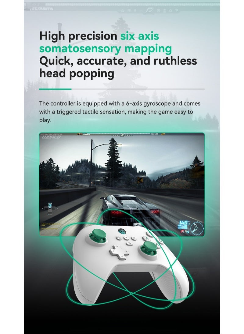 Z03 Wireless Game Controller with Hall Joysticks, Dual Trigger Keys, and Motion Sensing, for SWITCH, Android, iOS, PC Game Controllers (Black)