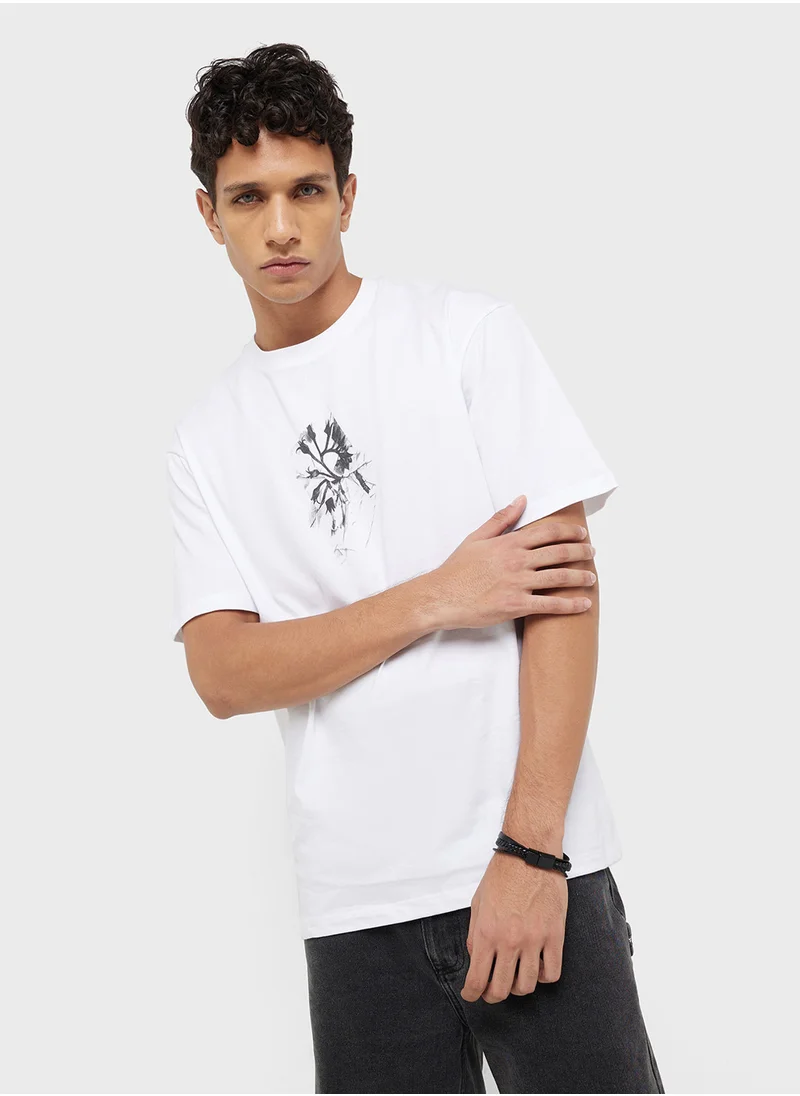 توب مان Oversized Fit Front T-Shirt
