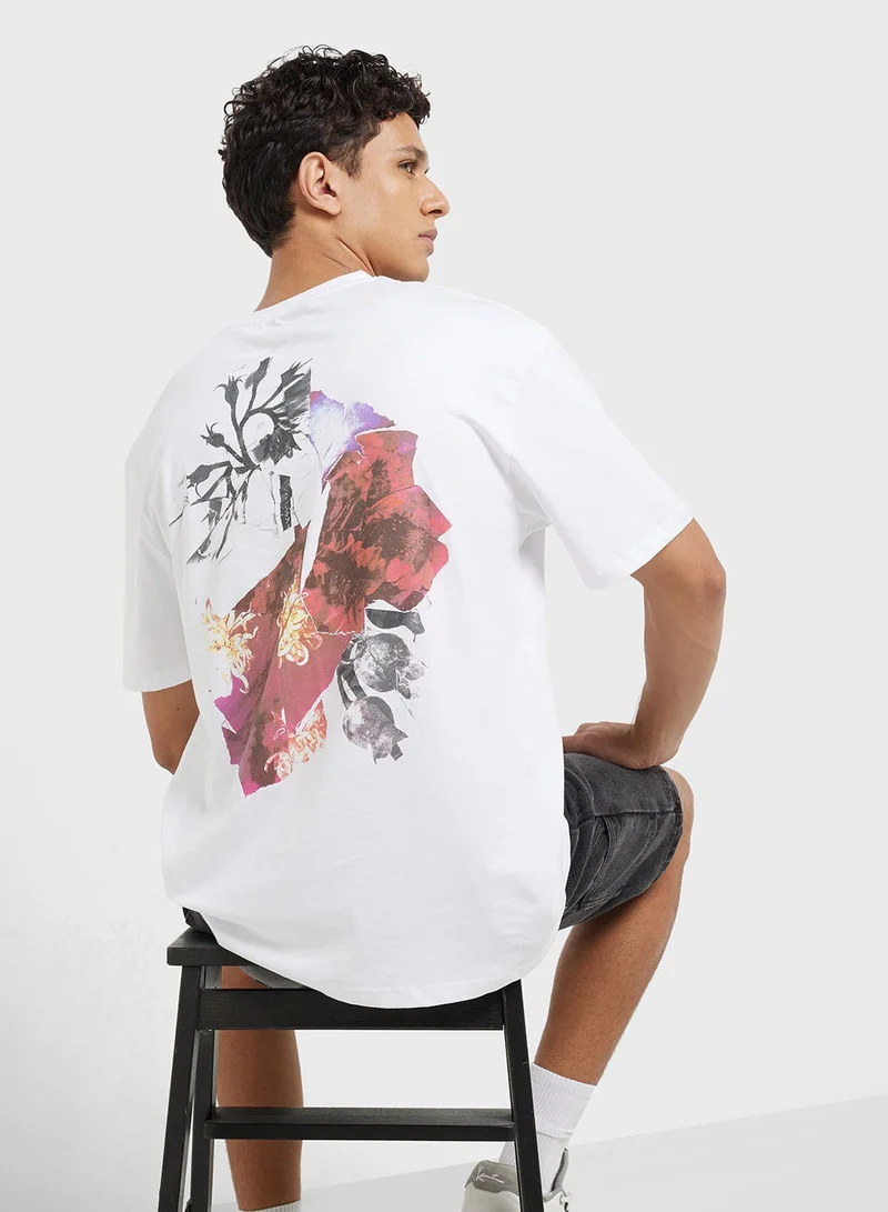 TOPMAN Topman oversized fit t-shirt with front and back s