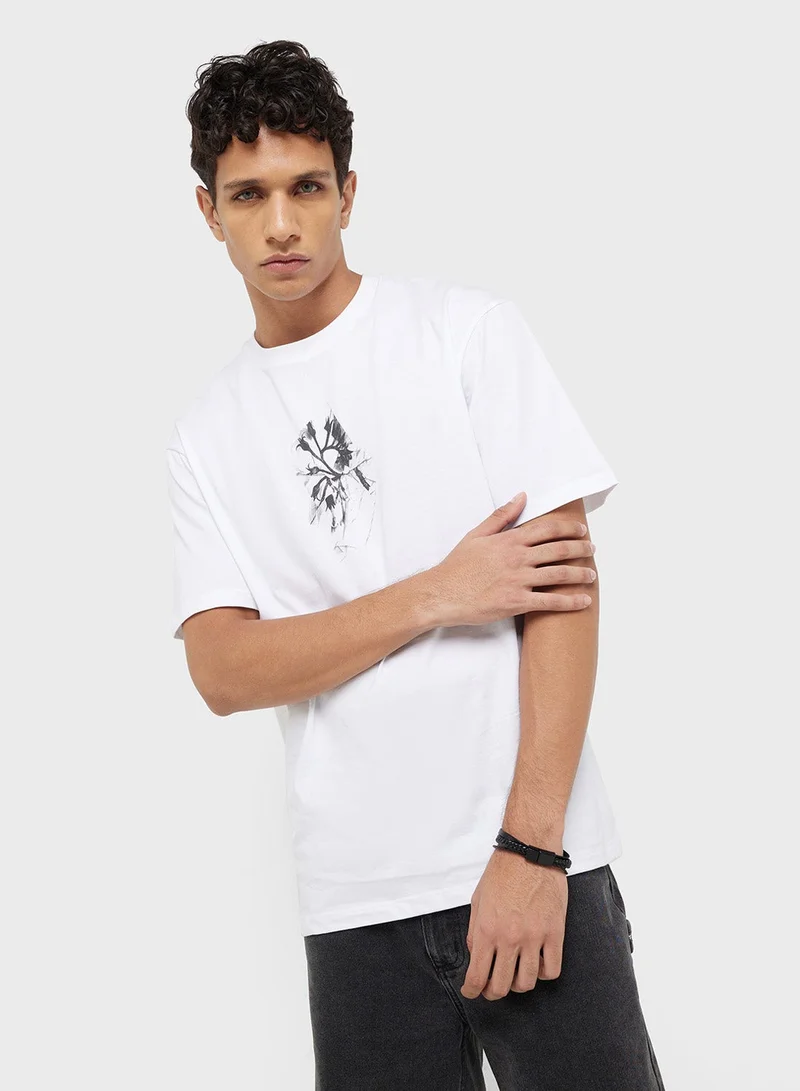 TOPMAN Topman oversized fit t-shirt with front and back s