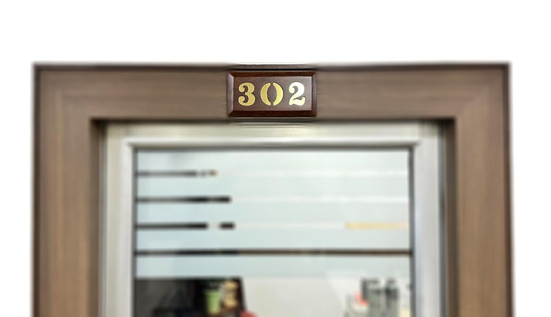 Tolas India Number Plate for HouseFlatsApartmentsOfficeHotelSchool Made with Solid Wood Vintage Brown Surface Gold Finish 302 - Image 2